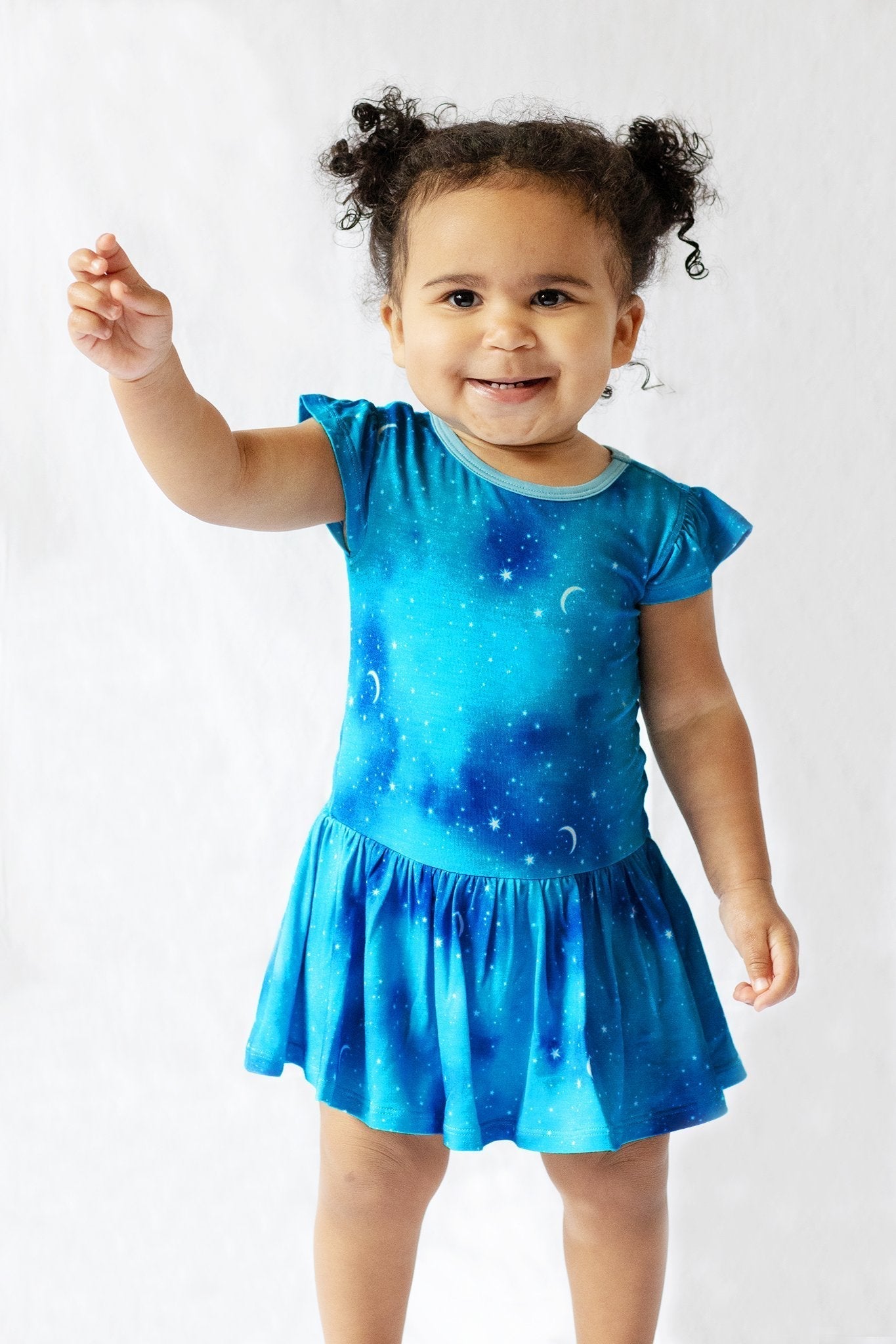 Twilight Stars & Moon Twirling Bodysuit Dress (3M - 18M) - Mack & Harvie