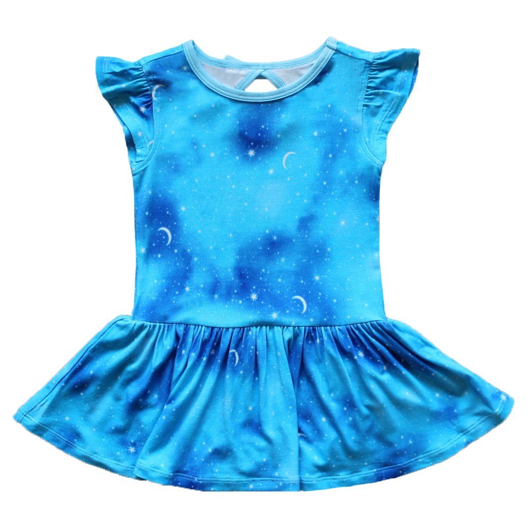 Twilight Stars & Moon Twirling Bodysuit Dress (3M - 18M) - Mack & Harvie