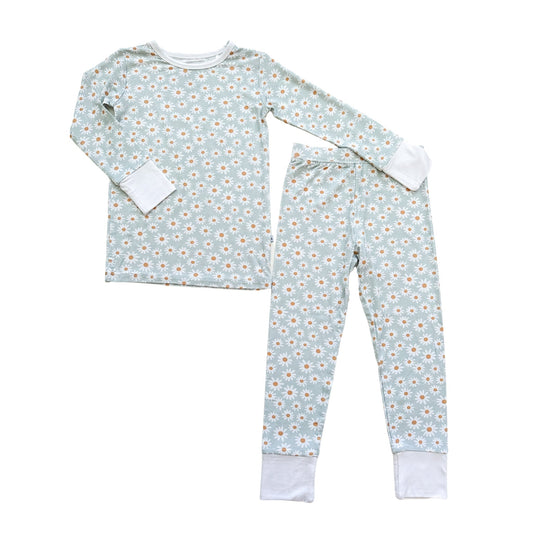 Two - Piece Pajama Set - Blue Daisy - Mack & Harvie