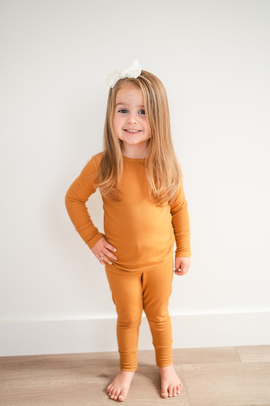 Two - Piece Pajama Set - Caramel Ribbed - Mack & Harvie