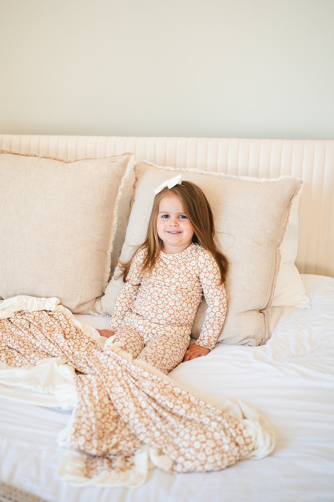 Two - Piece Pajama Set - Mocha Ditsy - Mack & Harvie