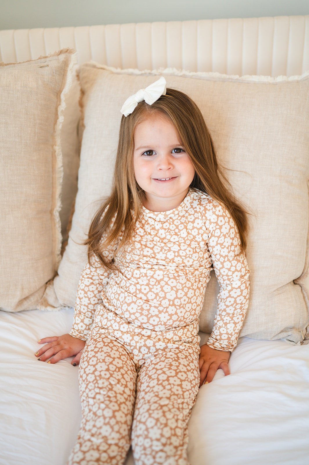 Two - Piece Pajama Set - Mocha Ditsy - Mack & Harvie