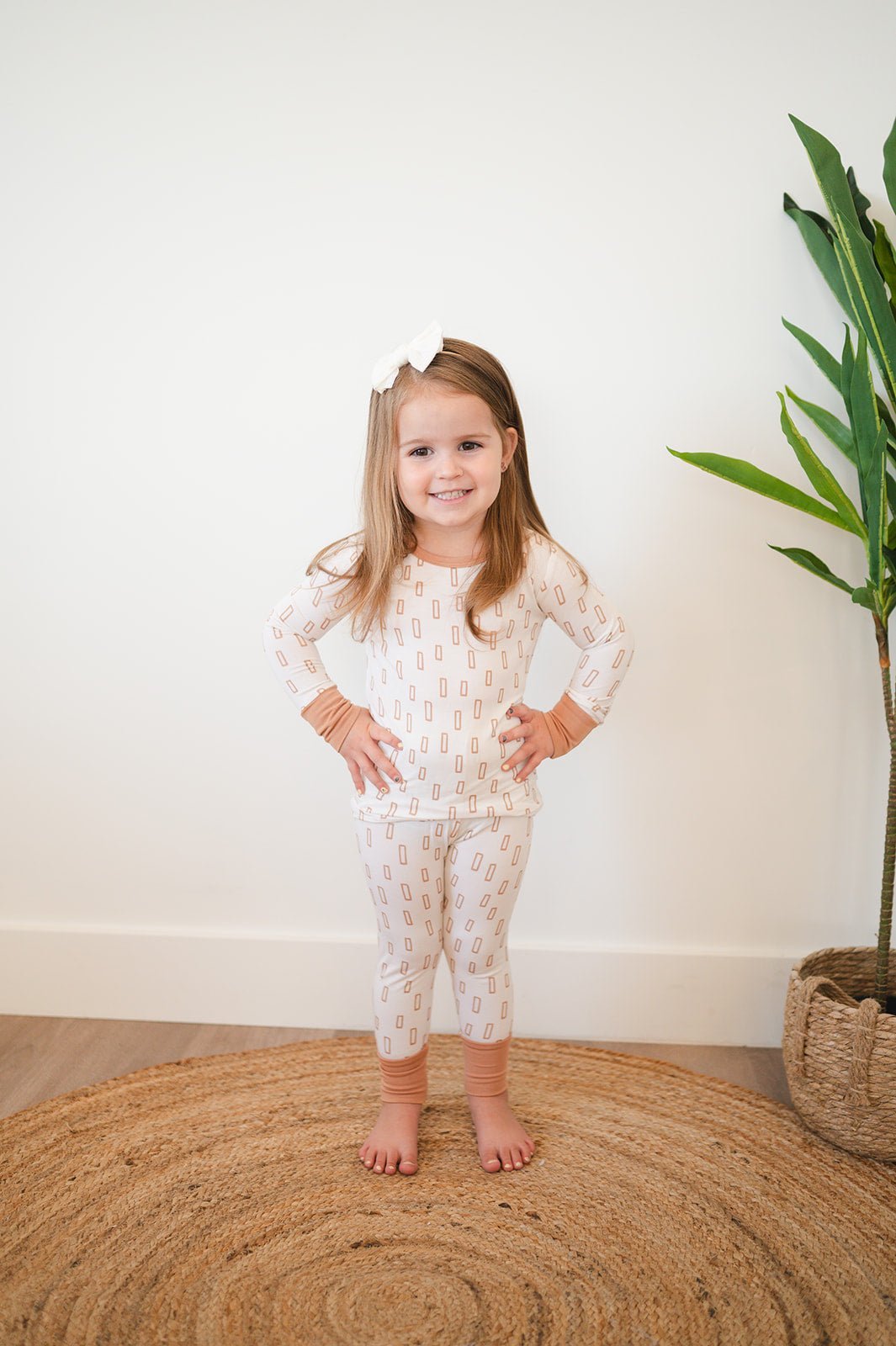 Two - Piece Pajama Set - Neutral Rectangles - Mack & Harvie