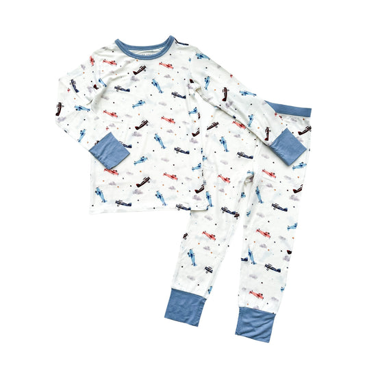 Two - Piece Pajama Set - Vintage Airplane - Mack & Harvie