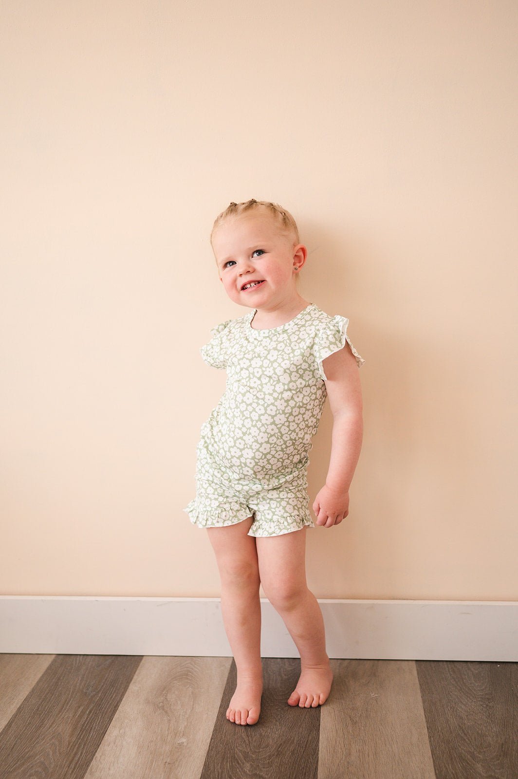 Two - Piece Short Set - Sage Ditsy Floral - Mack & Harvie