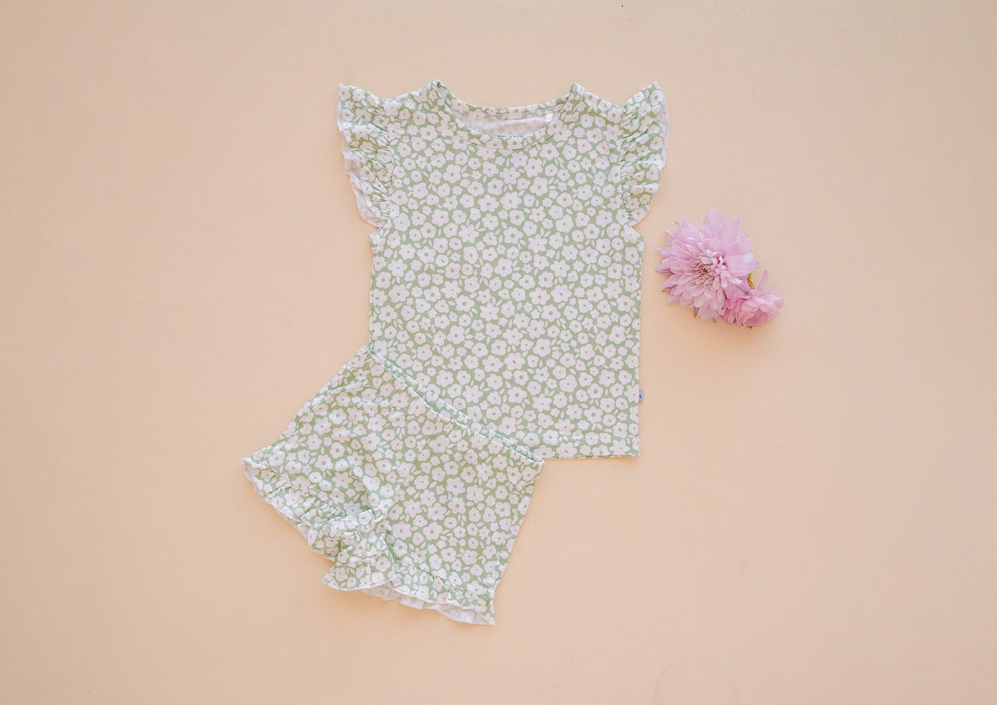 Two - Piece Short Set - Sage Ditsy Floral - Mack & Harvie