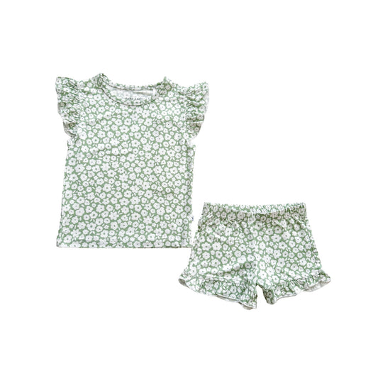 Two - Piece Short Set - Sage Ditsy Floral - Mack & Harvie