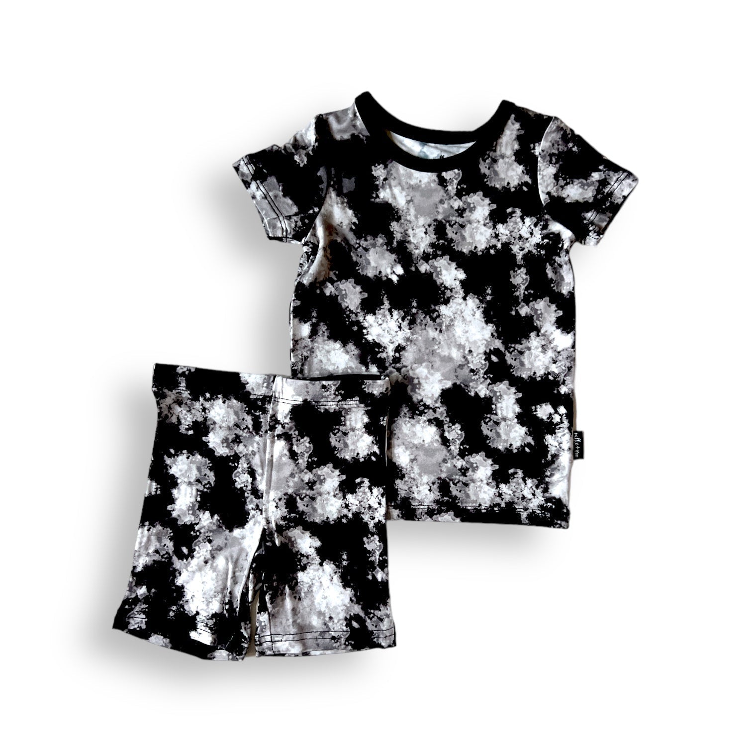 TWO PIECE SHORTIE SET - Black Tie Dye - Mack & Harvie