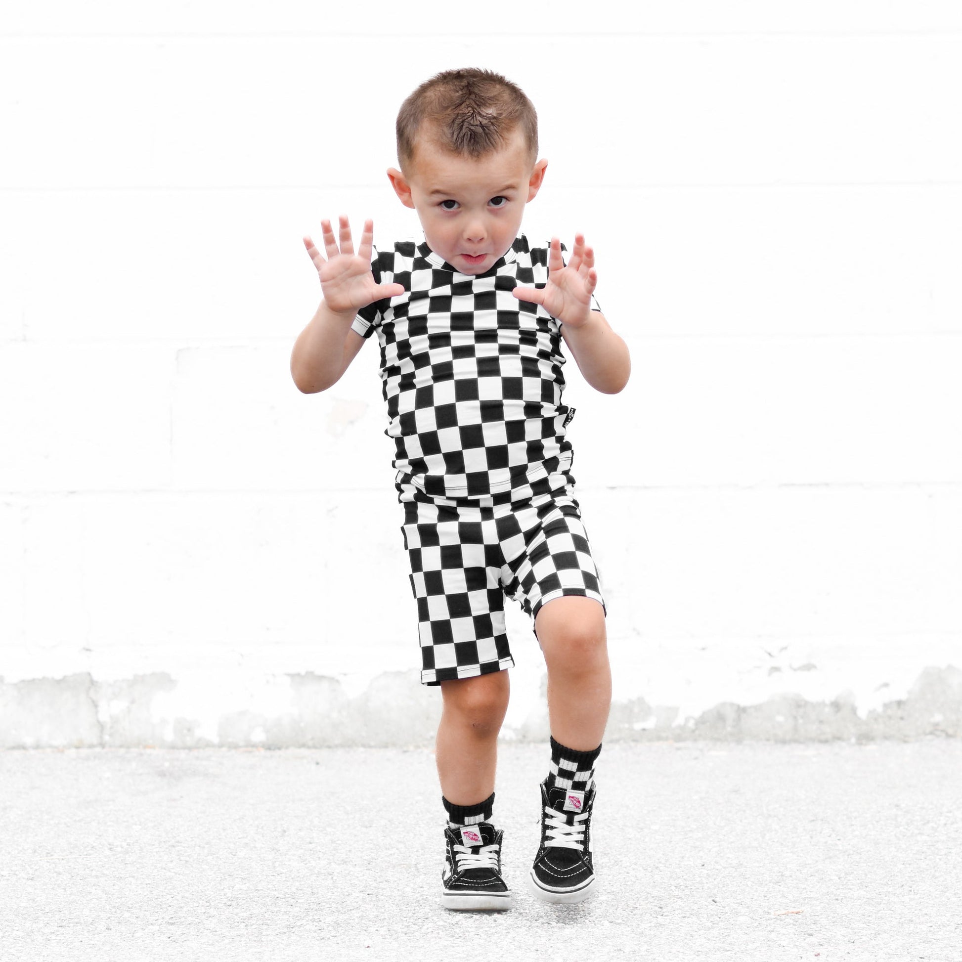 TWO PIECE SHORTIE SET - B+W Check - Mack & Harvie