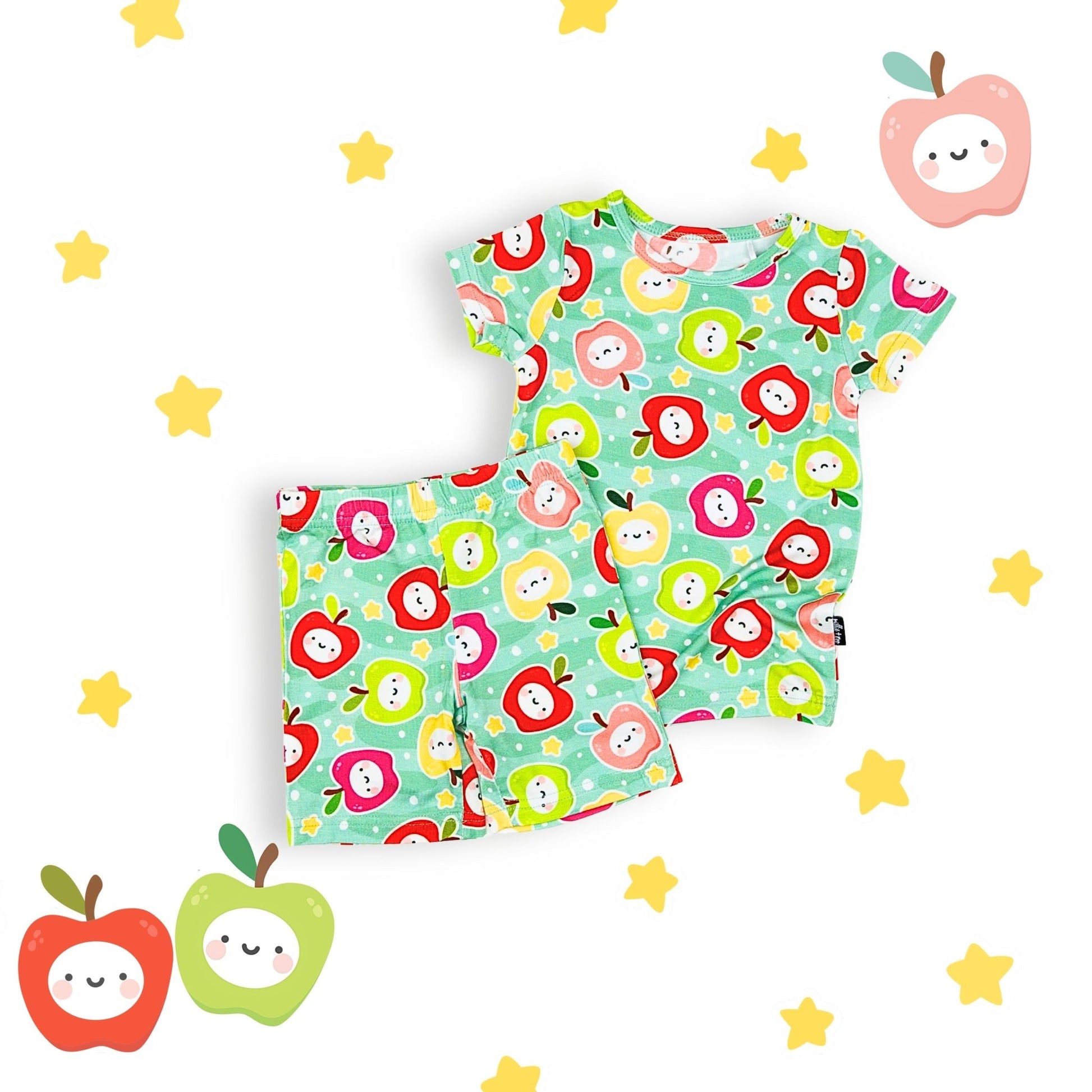 TWO PIECE SHORTIE SET - Kawaii Apple - Mack & Harvie