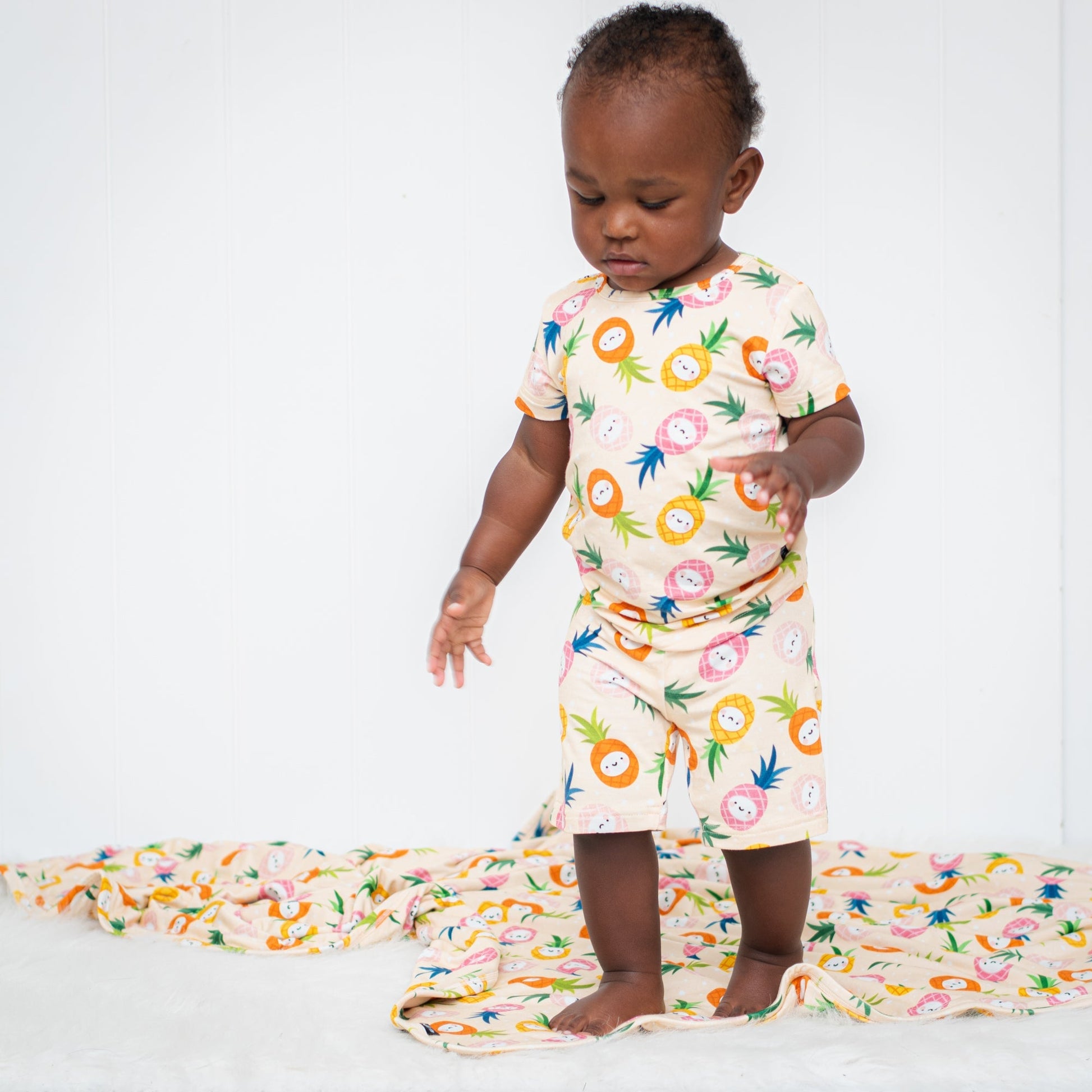 TWO PIECE SHORTIE SET - Kawaii Pineapple - Mack & Harvie