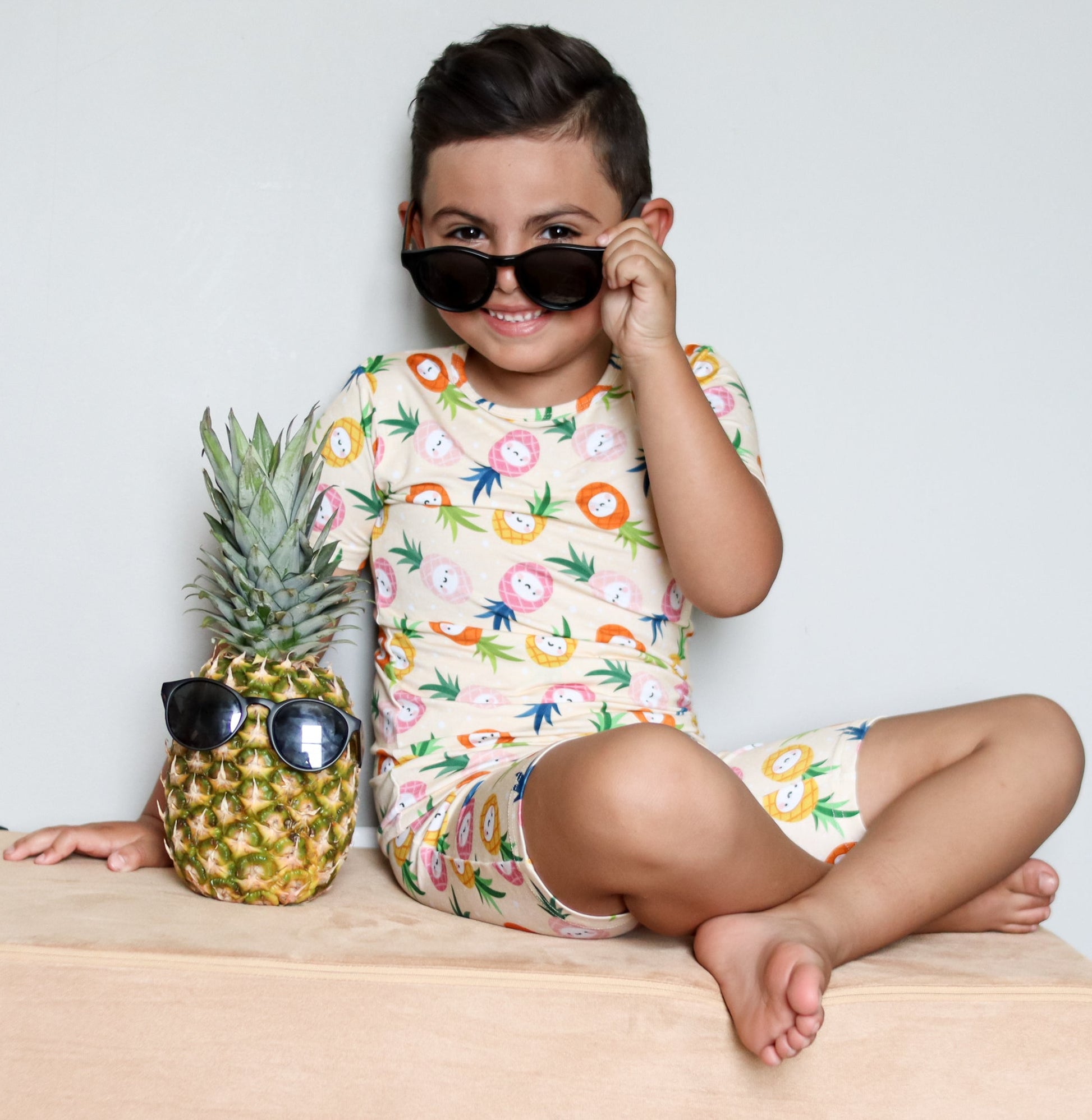 TWO PIECE SHORTIE SET - Kawaii Pineapple - Mack & Harvie