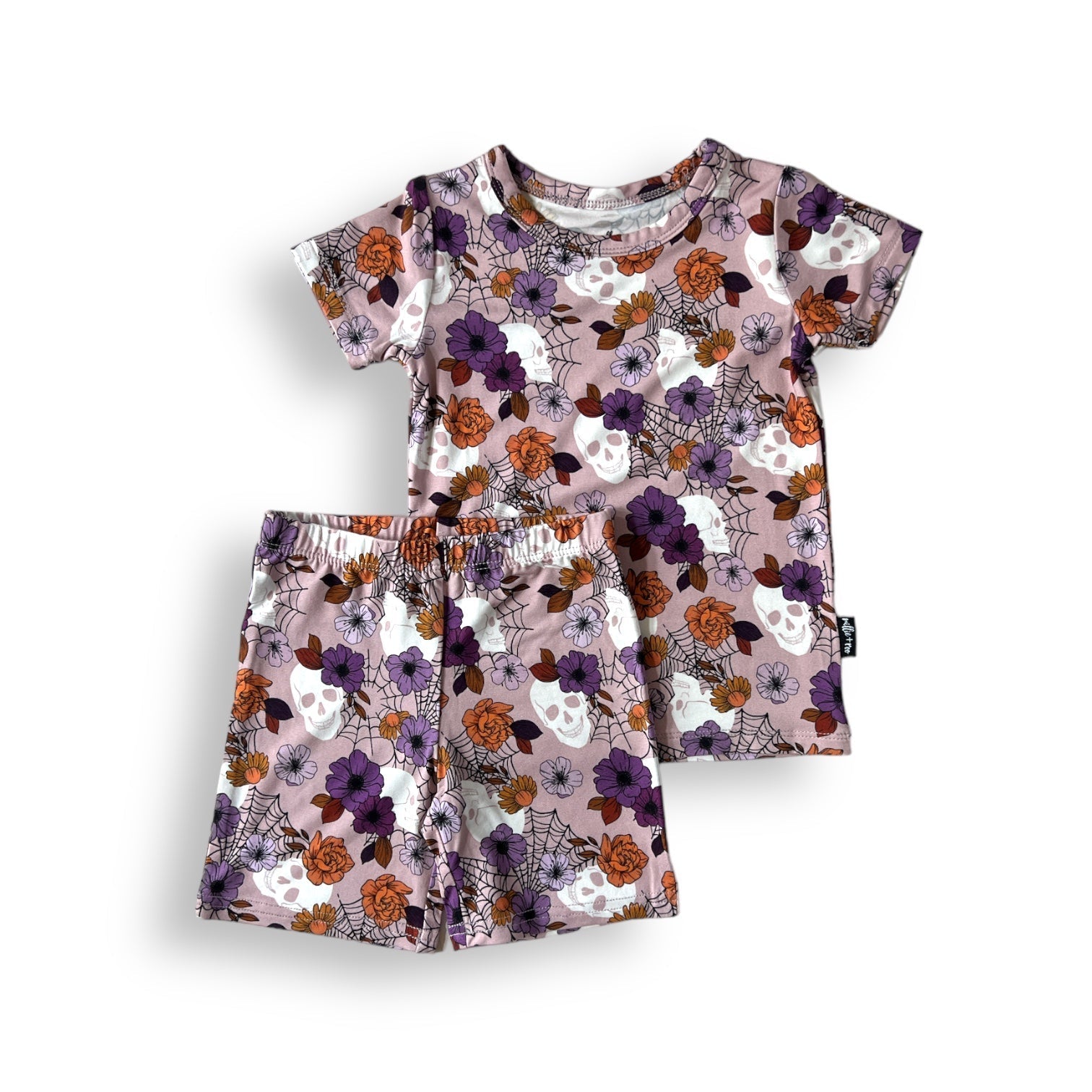 TWO PIECE SHORTIE SET - Lavender Skulls - Mack & Harvie