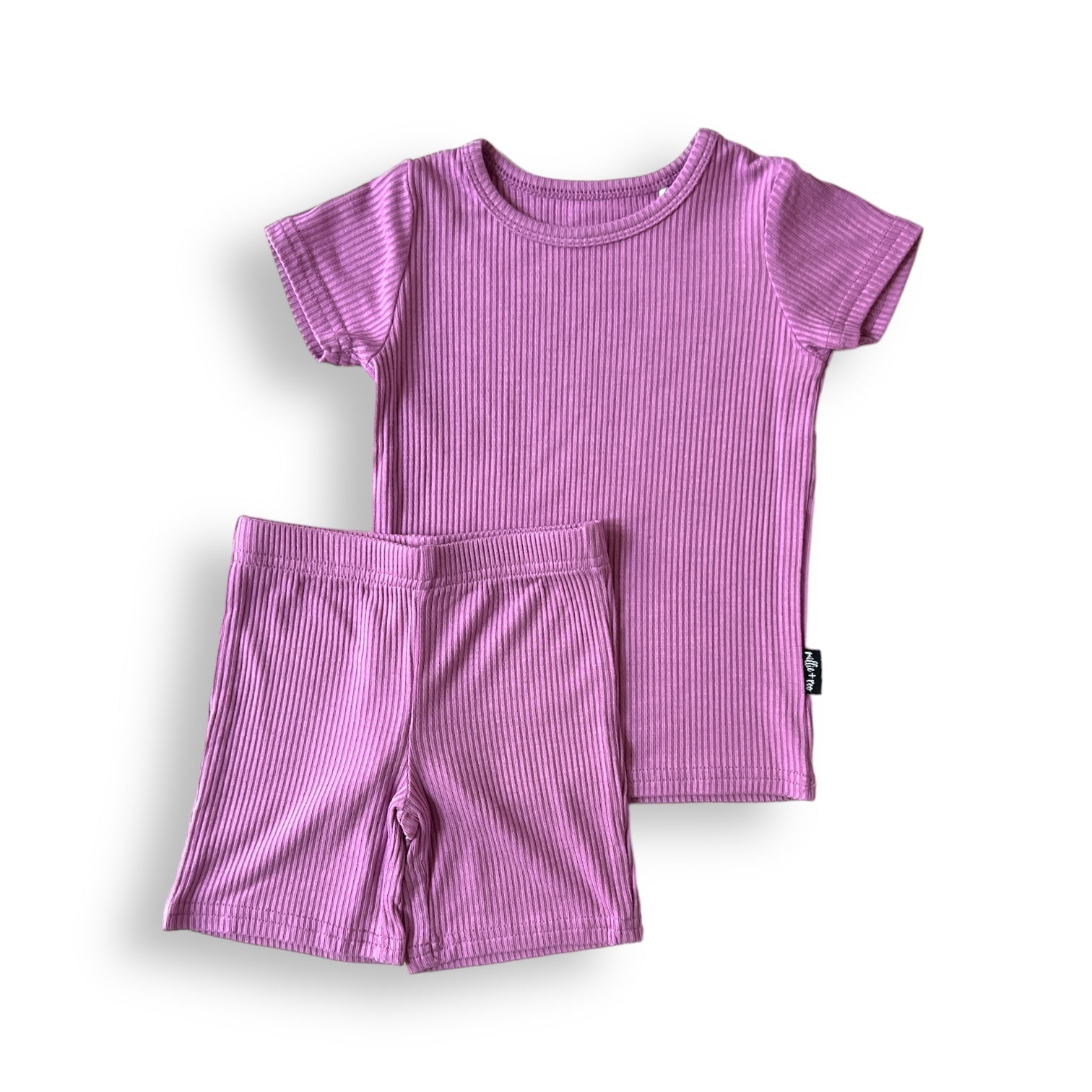 TWO PIECE SHORTIE SET - Lilac Ribbed - Mack & Harvie