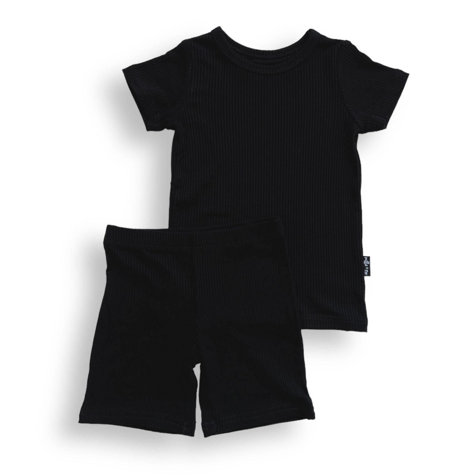 TWO PIECE SHORTIE SET - Midnight Ribbed - Mack & Harvie