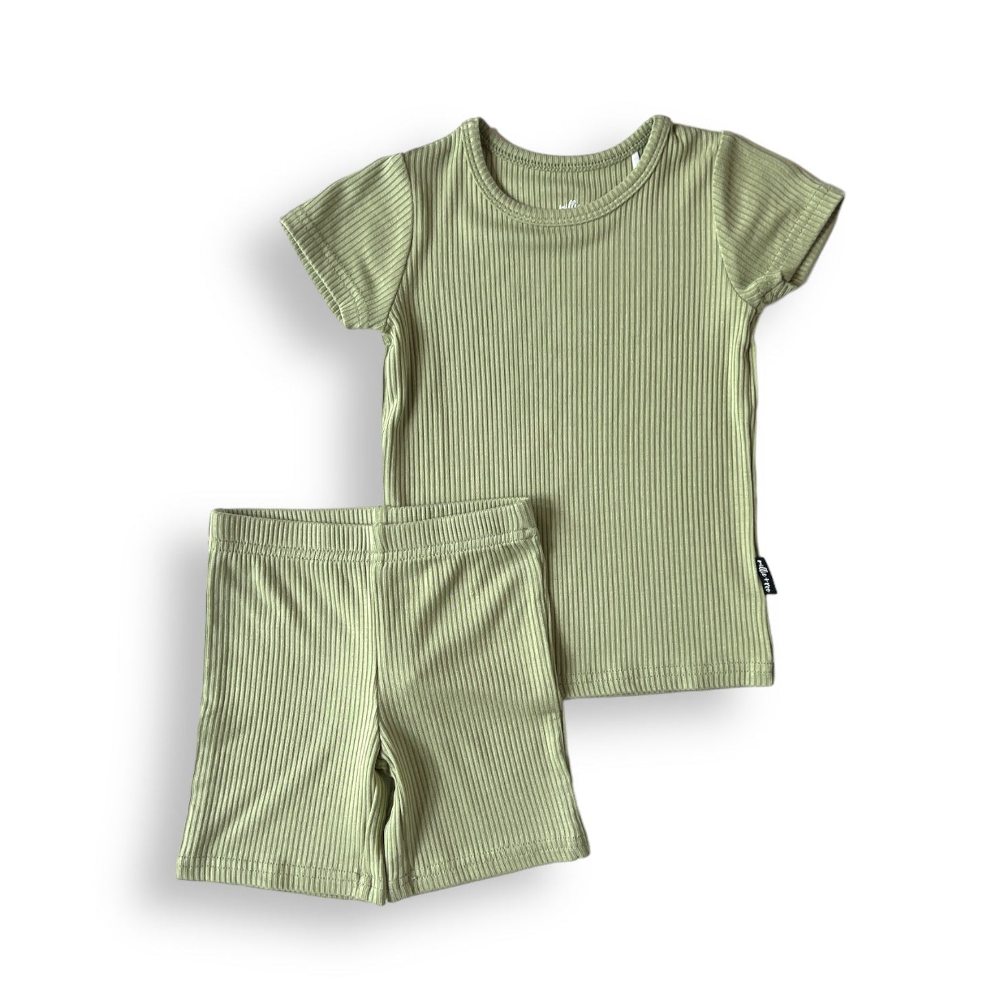 TWO PIECE SHORTIE SET - Pistachio Ribbed - Mack & Harvie