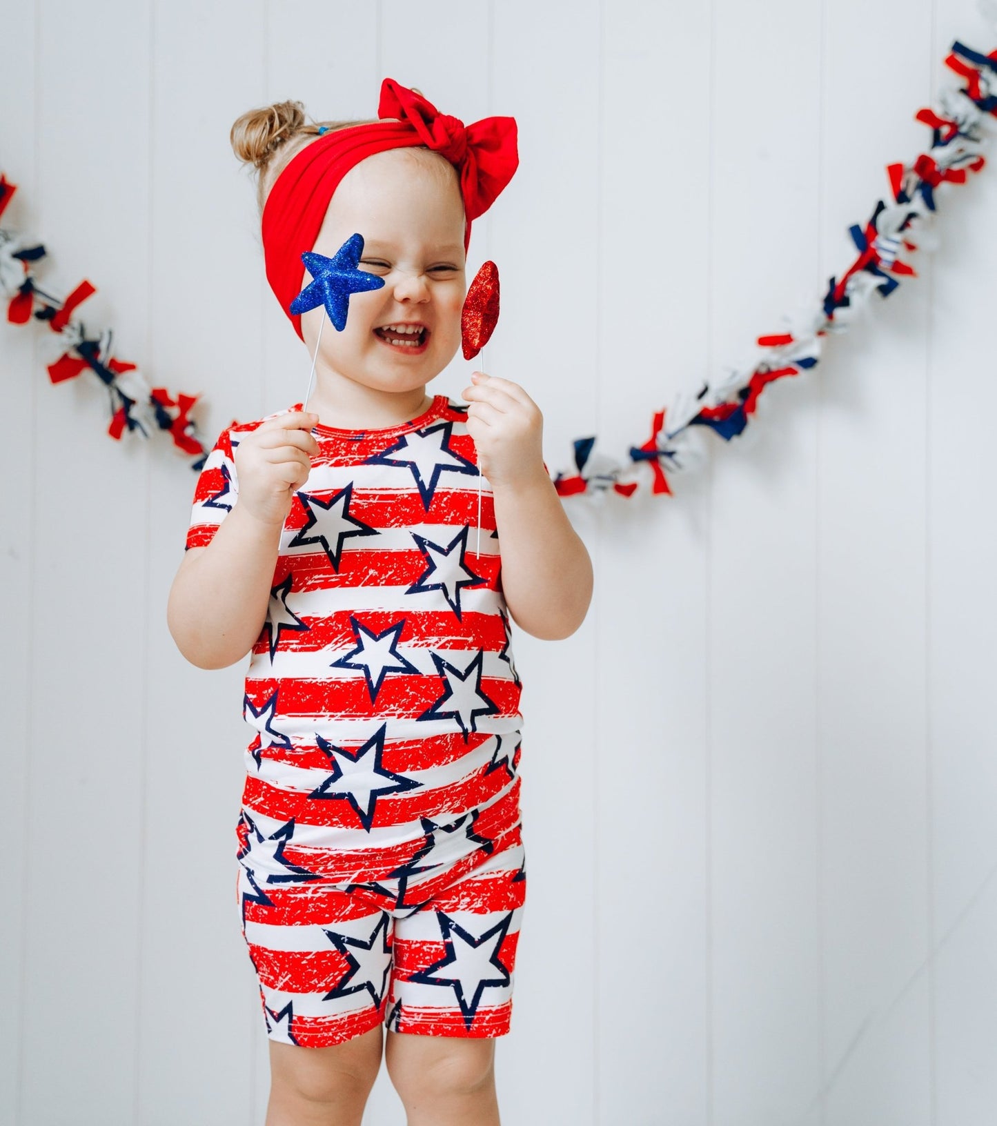 TWO PIECE SHORTIE SET - Stars + Stripes - Mack & Harvie