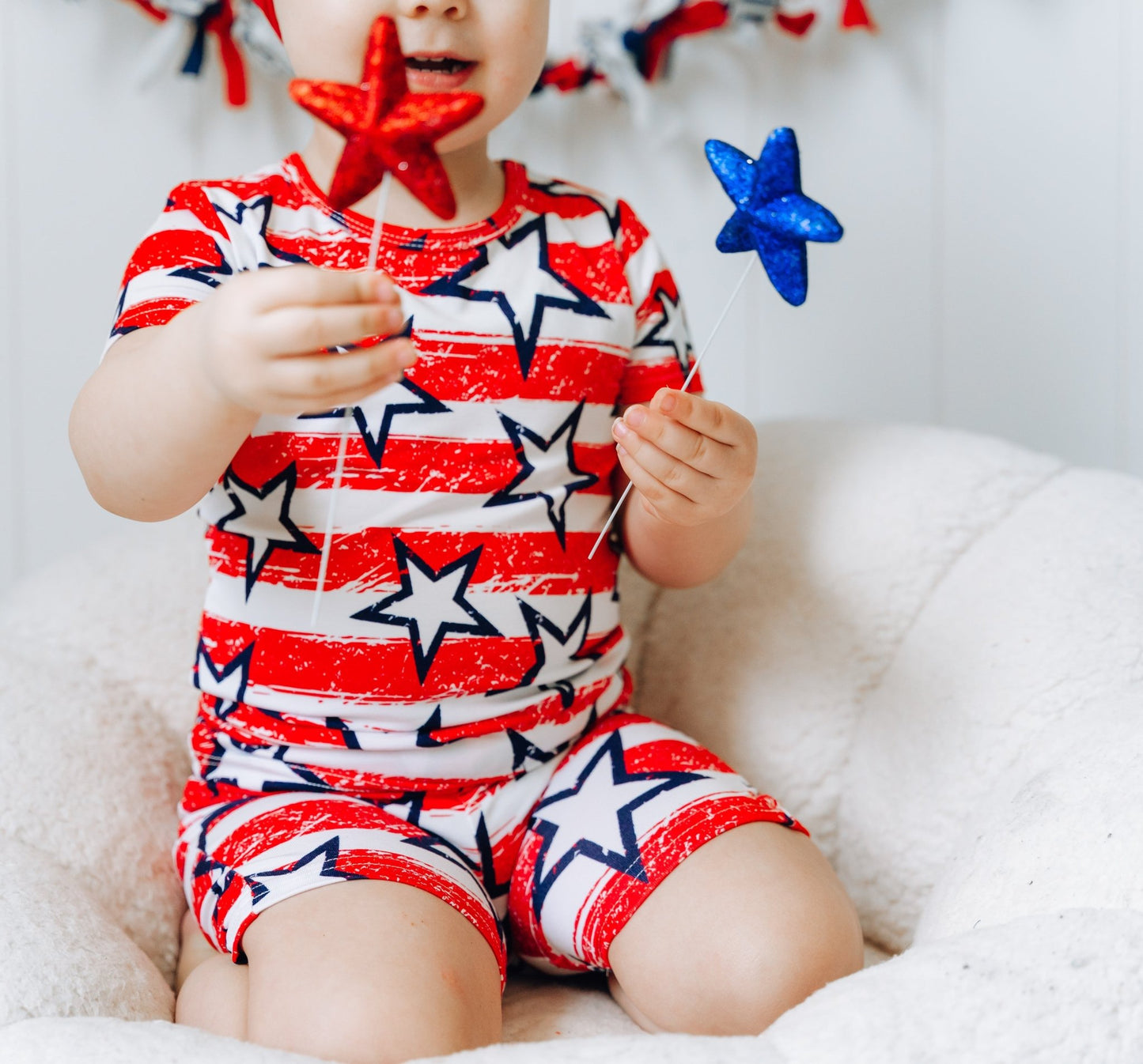 TWO PIECE SHORTIE SET - Stars + Stripes - Mack & Harvie