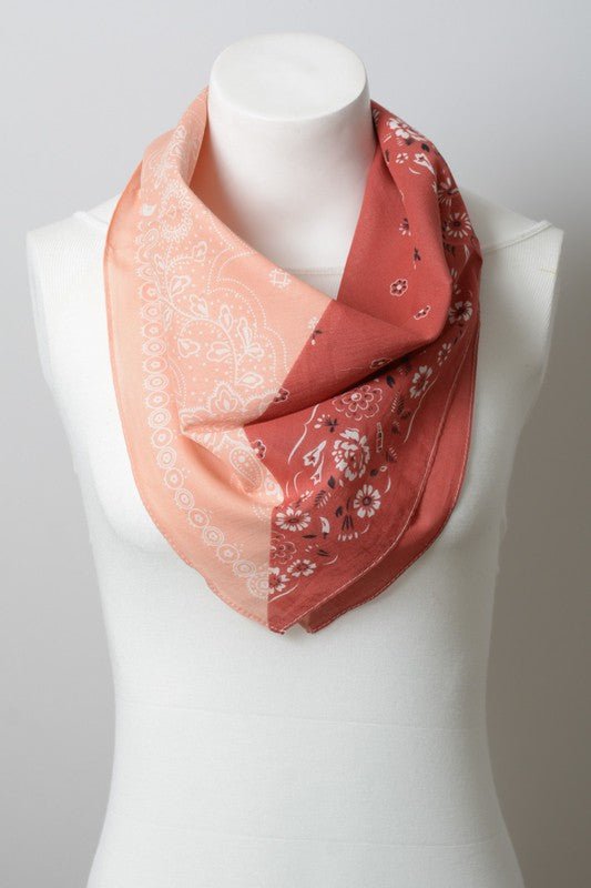 Two Tone Western Floral Bandana - Mack & Harvie