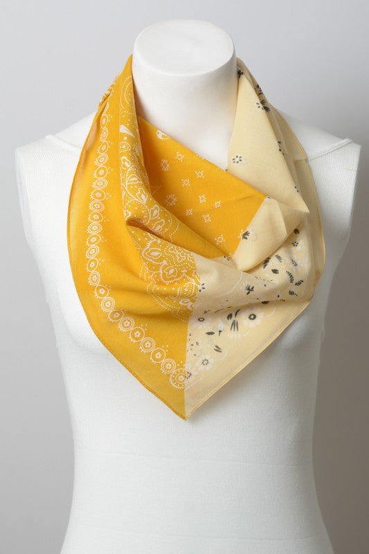 Two Tone Western Floral Bandana - Mack & Harvie