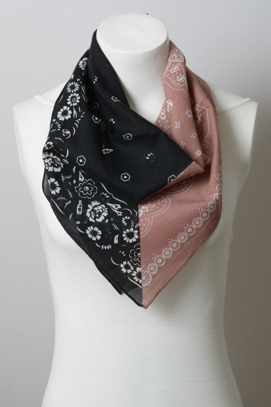 Two Tone Western Floral Bandana - Mack & Harvie