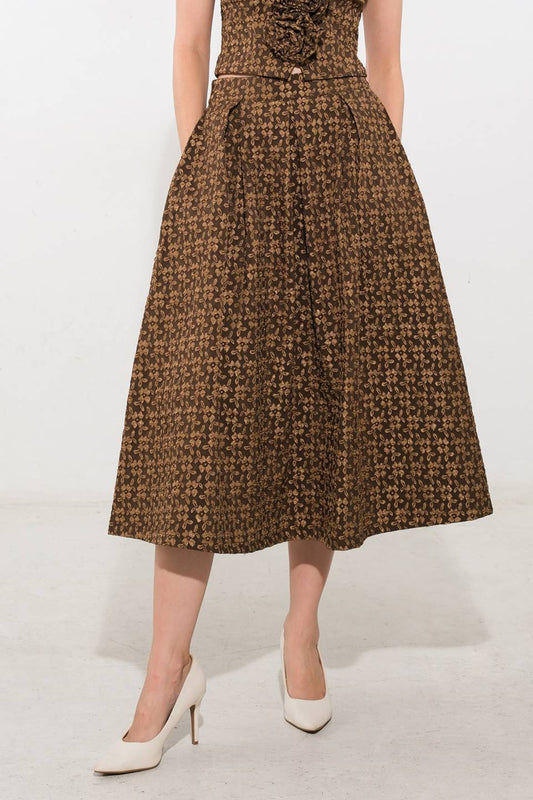 UPGRADED EVENT WOVEN MIDI SKIRT - Mack & Harvie