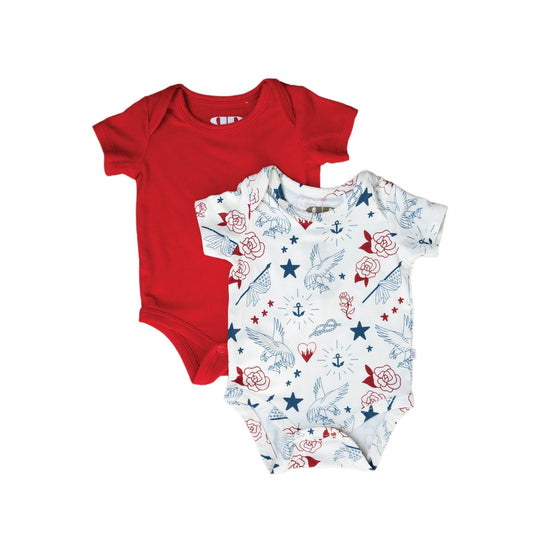 USA | Short Sleeve Bodysuit 2 - pk - Mack & Harvie