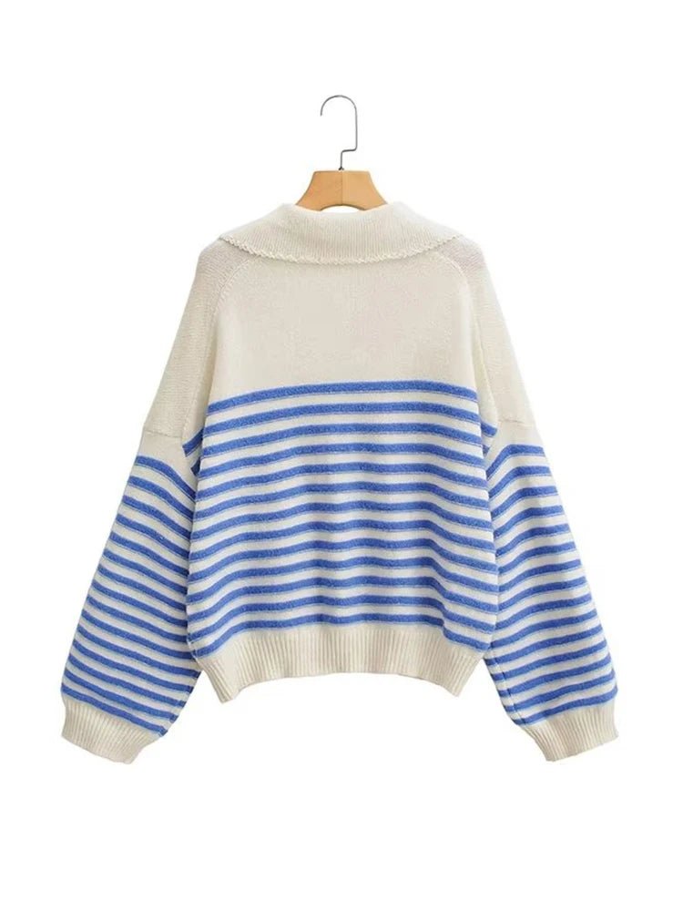 V - Neck Striped Pullover - Mack & Harvie