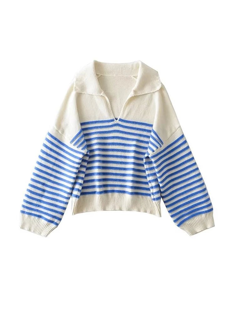 V - Neck Striped Pullover - Mack & Harvie