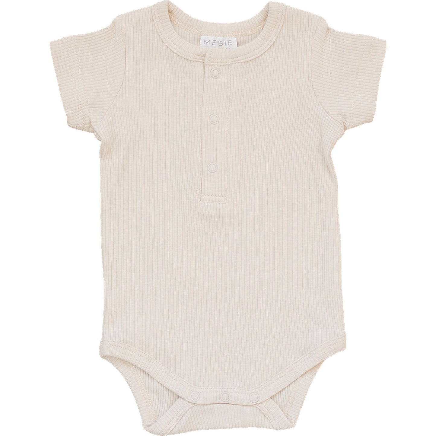 Vanilla Organic Cotton Ribbed Snap Bodysuit - Mack & Harvie