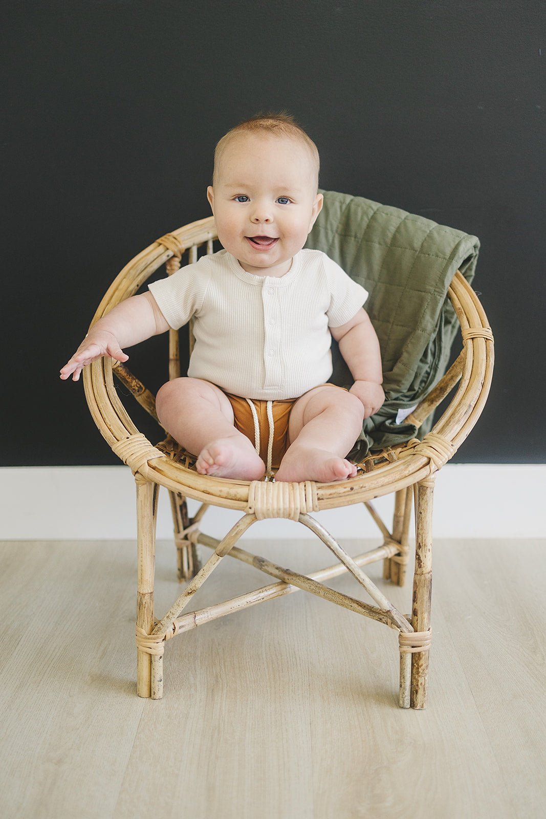 Vanilla Organic Cotton Ribbed Snap Bodysuit - Mack & Harvie