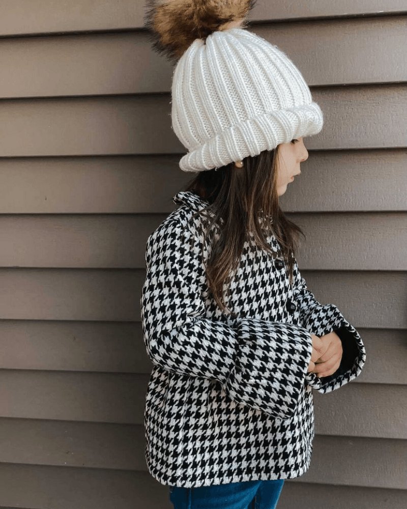 Waldorf Button Front Pea Coat - Houndstooth - Mack & Harvie