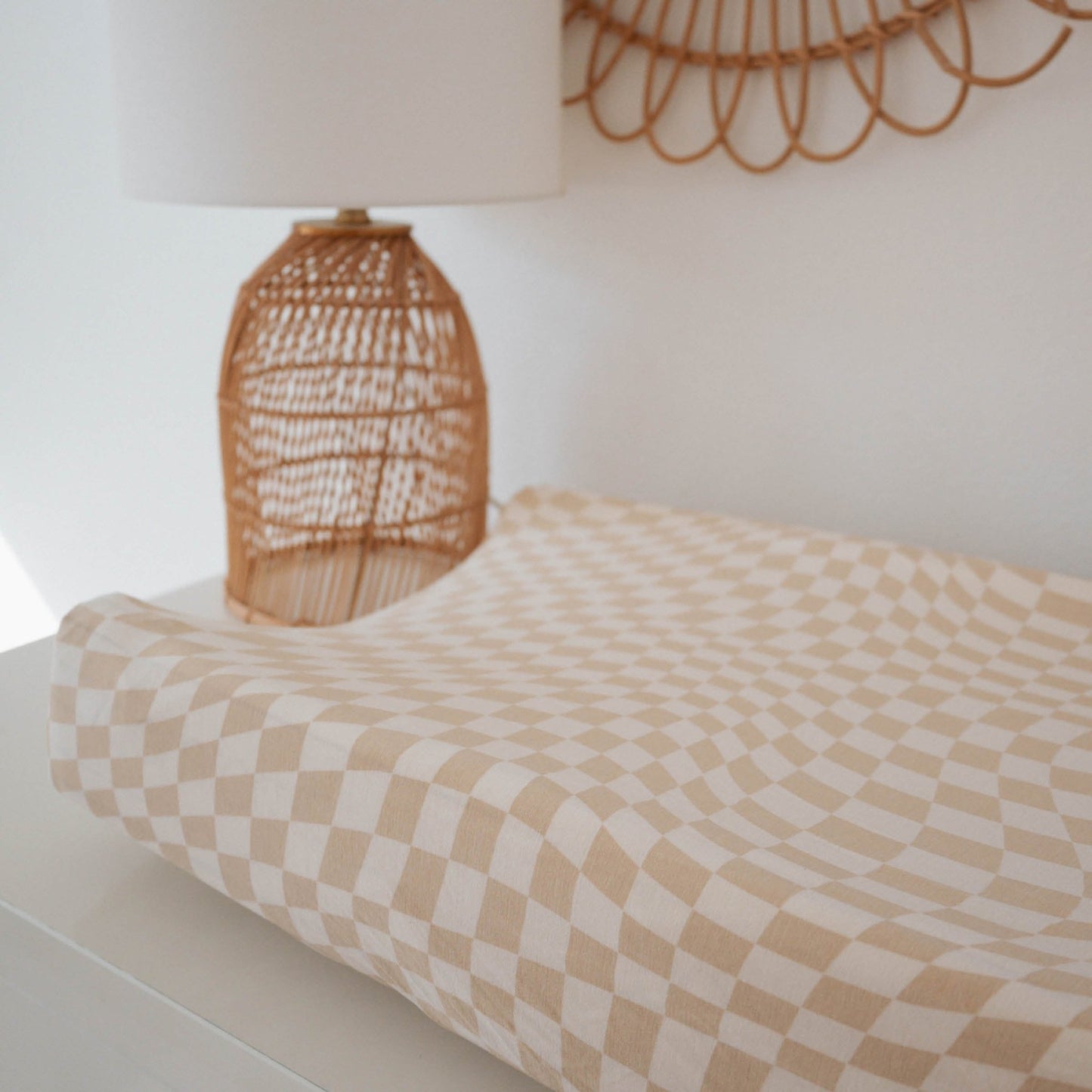 Wavy Checker | Bamboo Changing Pad Cover - Mack & Harvie