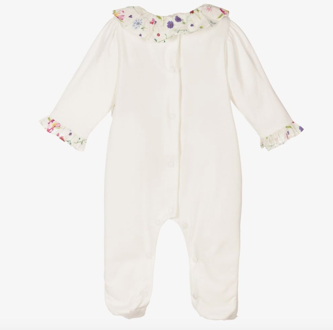 White Liberty Print Footie - Mack & Harvie