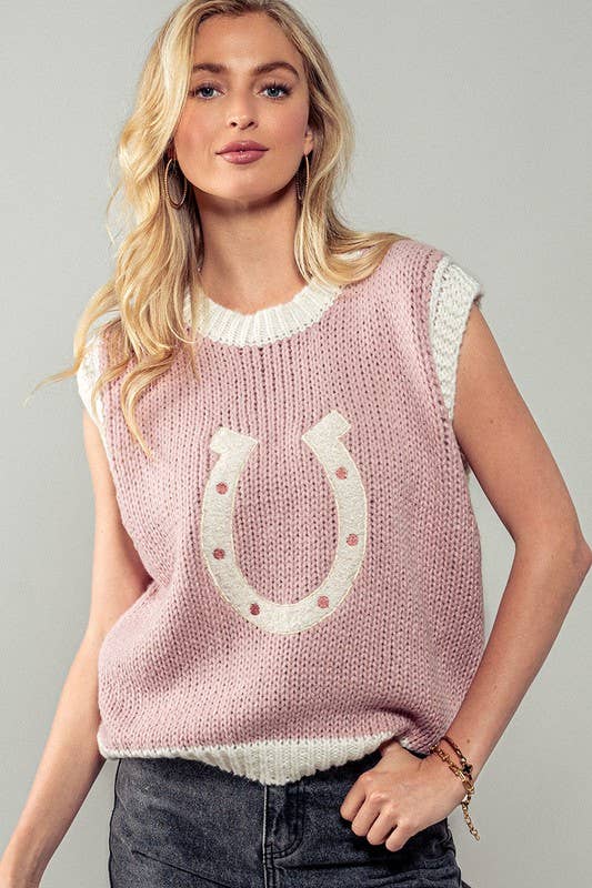 Wild Knit Horseshoe Sweater Vest - Mack & Harvie