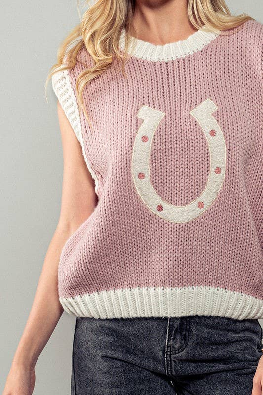 Wild Knit Horseshoe Sweater Vest - Mack & Harvie