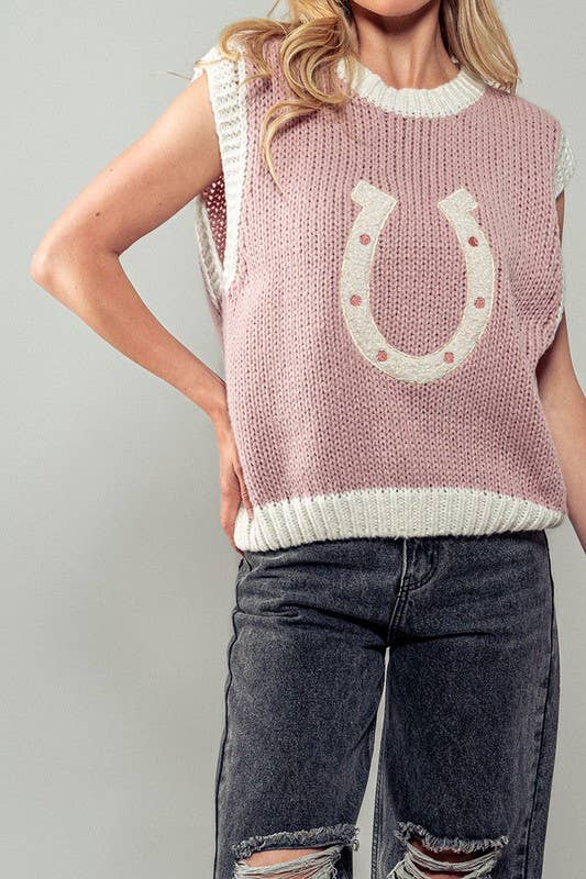 Wild Knit Horseshoe Sweater Vest - Mack & Harvie