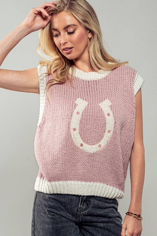 Wild Knit Horseshoe Sweater Vest - Mack & Harvie