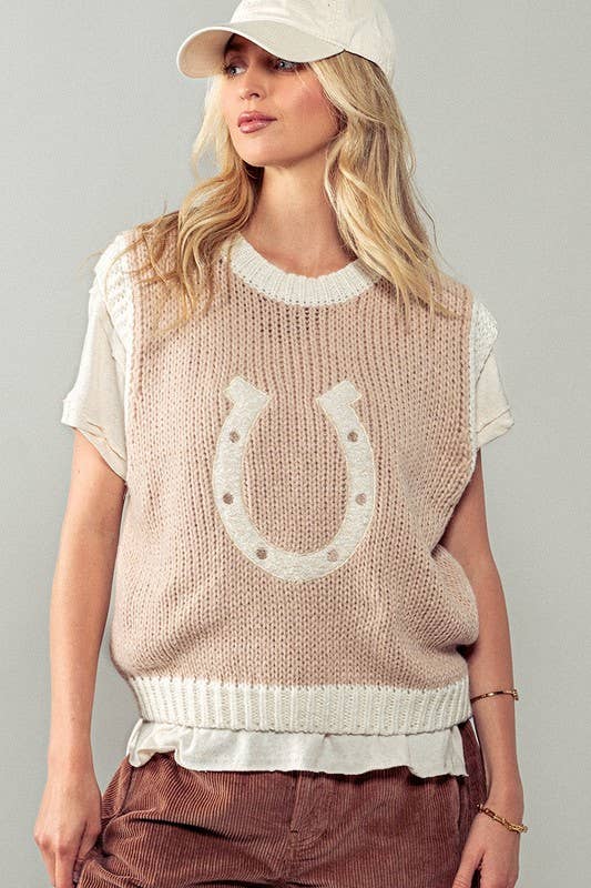 Wild Knit Horseshoe Sweater Vest - Mack & Harvie