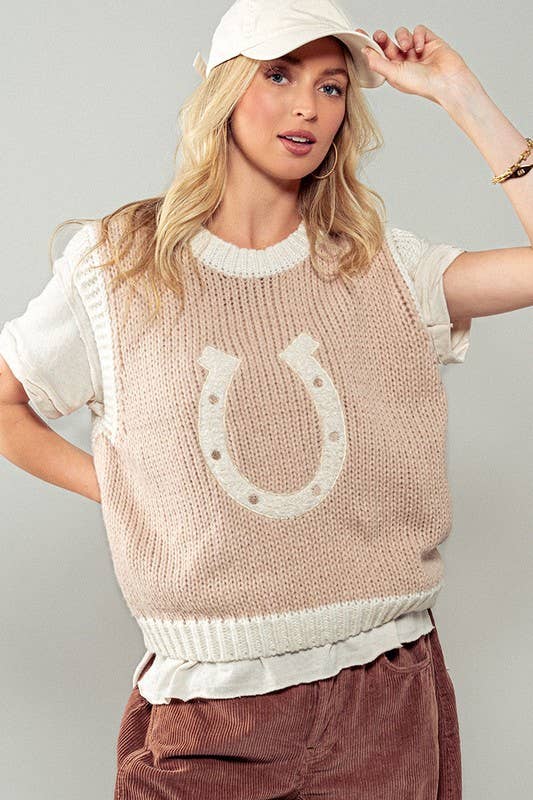 Wild Knit Horseshoe Sweater Vest - Mack & Harvie