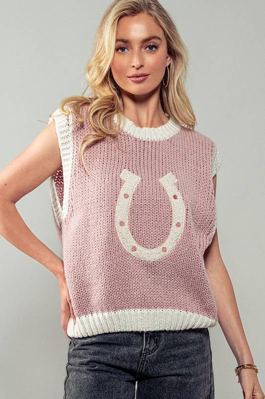 Wild Knit Horseshoe Sweater Vest - Mack & Harvie