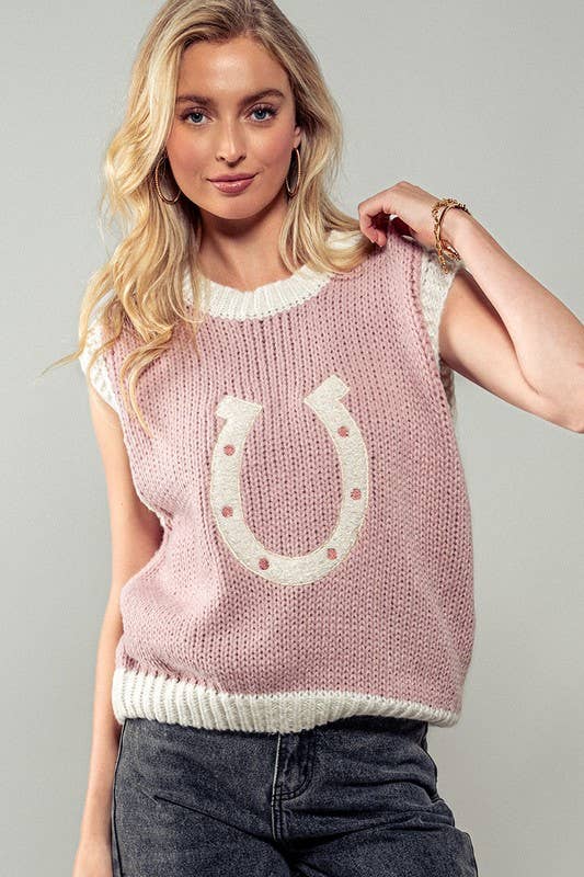 Wild Knit Horseshoe Sweater Vest - Mack & Harvie