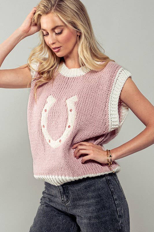 Wild Knit Horseshoe Sweater Vest - Mack & Harvie