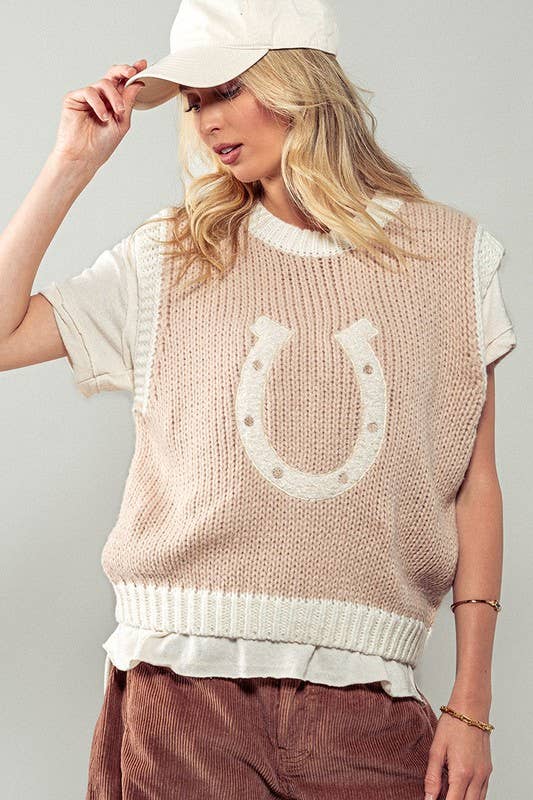 Wild Knit Horseshoe Sweater Vest - Mack & Harvie