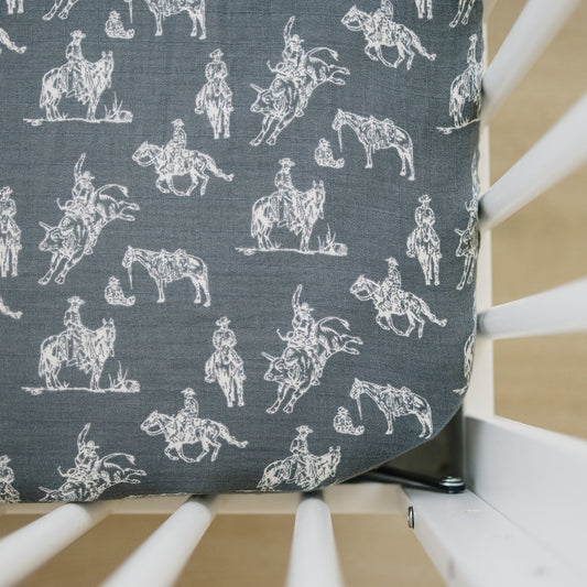 Wild West Muslin Crib Sheet - Mack & Harvie