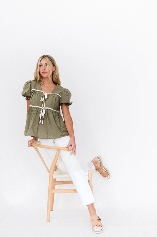 Winny Top in Olive - Mack & Harvie