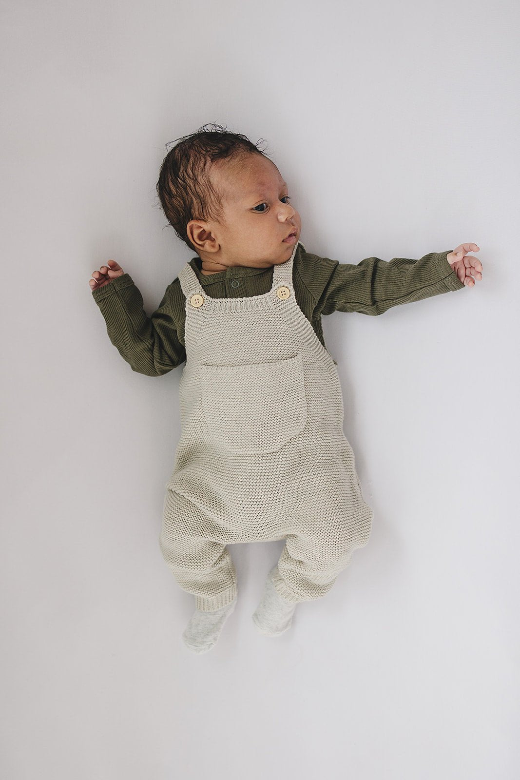 Winter Green Organic Snap Long Sleeve Ribbed Bodysuit - Mack & Harvie