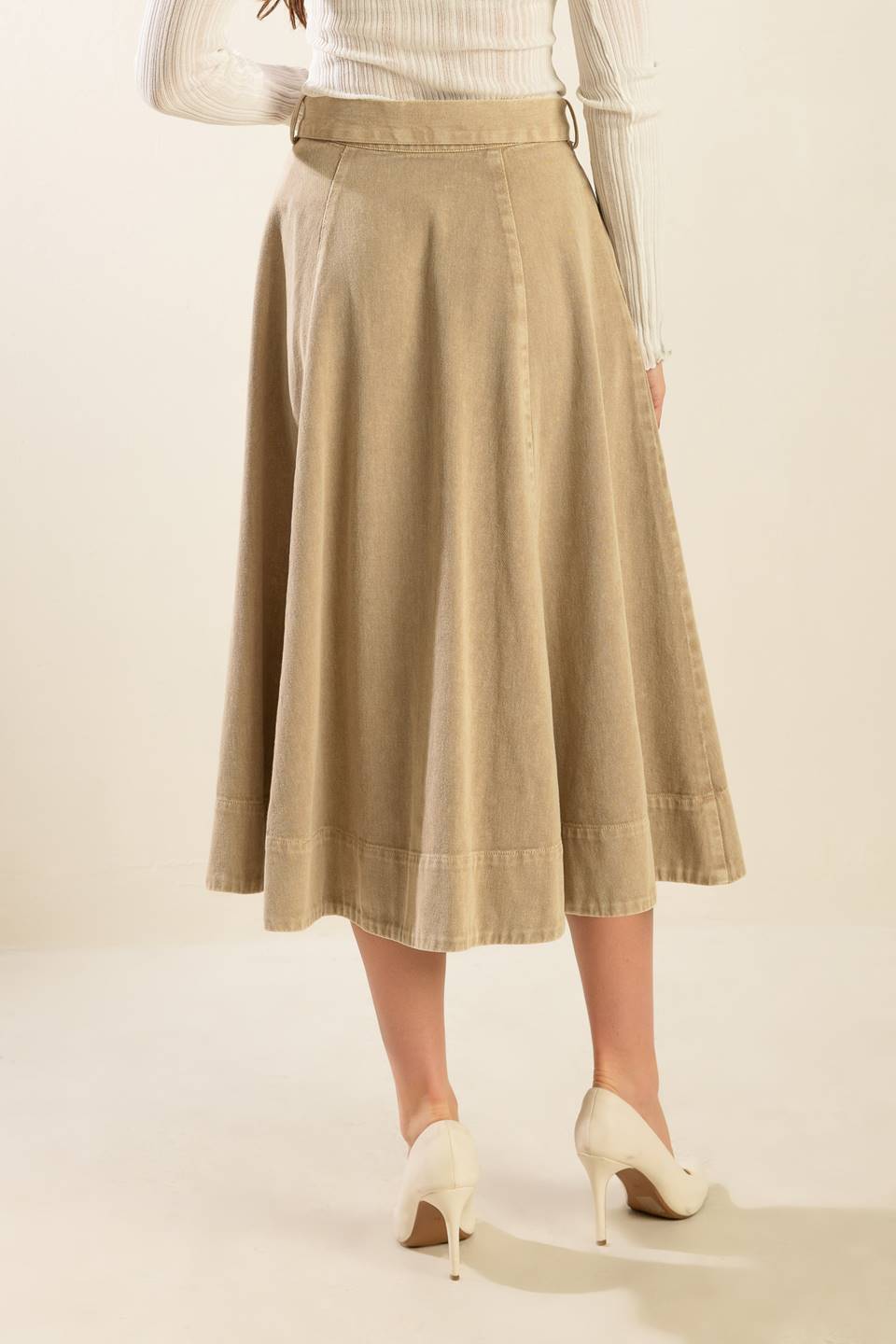 YOU KNOW IT TWILL MIDI SKIRT - Mack & Harvie