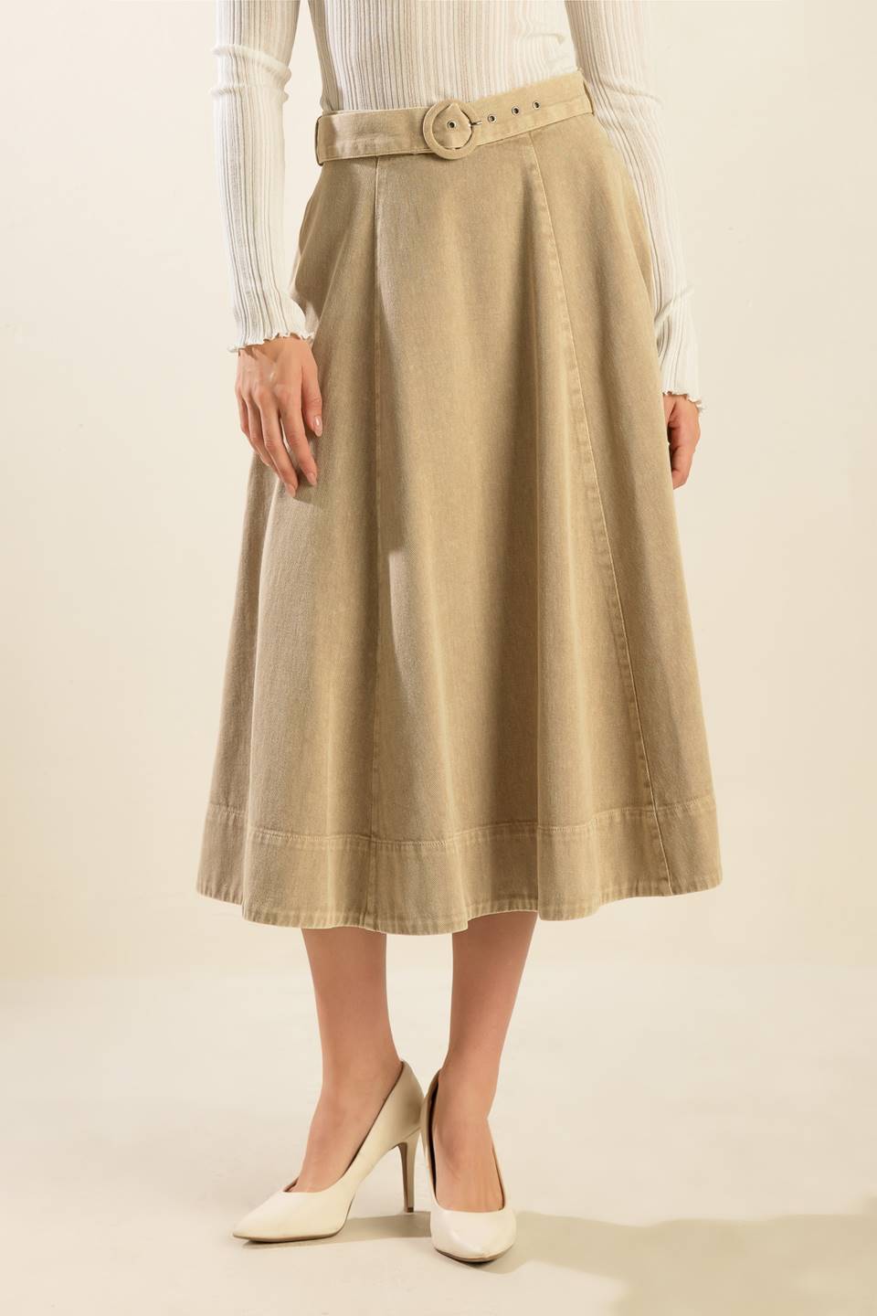 YOU KNOW IT TWILL MIDI SKIRT - Mack & Harvie