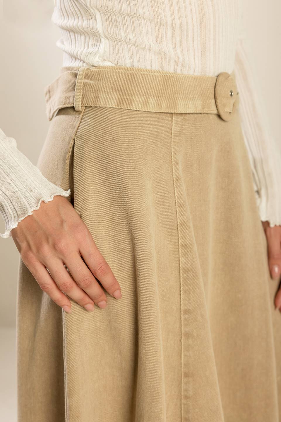 YOU KNOW IT TWILL MIDI SKIRT - Mack & Harvie